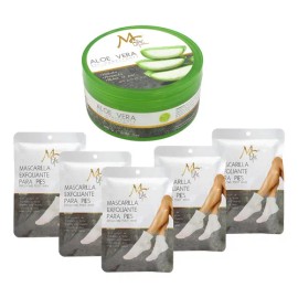 Gel Aloe Vera  5 Mascarillas Exfoliante Para Pies. Mc Life                                                                                            