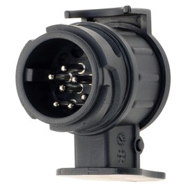 Valonic Trailer Adaptor - 13-Pin to 7-Pin Car to Trailer - for Cars and Lorries - Short, Black, Towing Hitch Adaptor