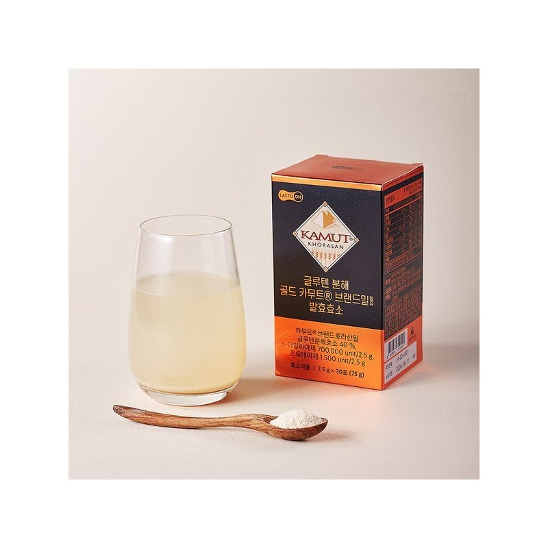 Lacto-On 글루텐 분해 골드 카무트 효소 30포(역가수치 701500) Gluten-Digesting Gold