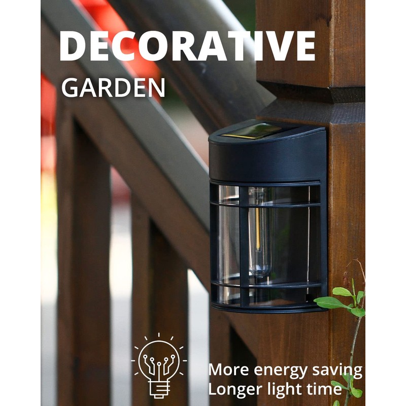 DOESLAG Solar Fence Lights, 12 Pack Waterproof Solar Lights Outdoor,