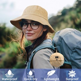 NPQQUAN Waterproof Quick Dry Bucket Hats for Woman Men Packable Foldable Rain Sun Hat Lightweight Hiking Hat (Black)