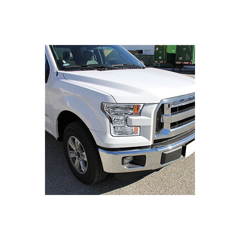 Spec-D Tuning Chrome Clear Headlights for 2015-2017 Ford F150 Head