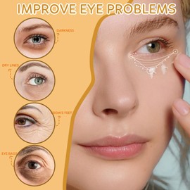 Eye Cream with 5% Caffeine, Reduces Dark Circles, Anti-Wrinkle & Firming, Depuffing Eye Serum, Unisex Eye Care, 15ml