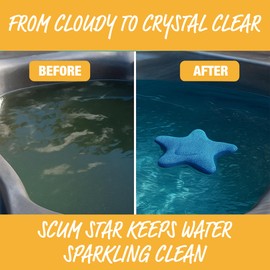 STAR SPLASH Scum Star Hot Tub Scum Absorber Two Pack- Reusable Oil Absorbing Sponge - Must Have hot tub Accessories for Adults and Kids