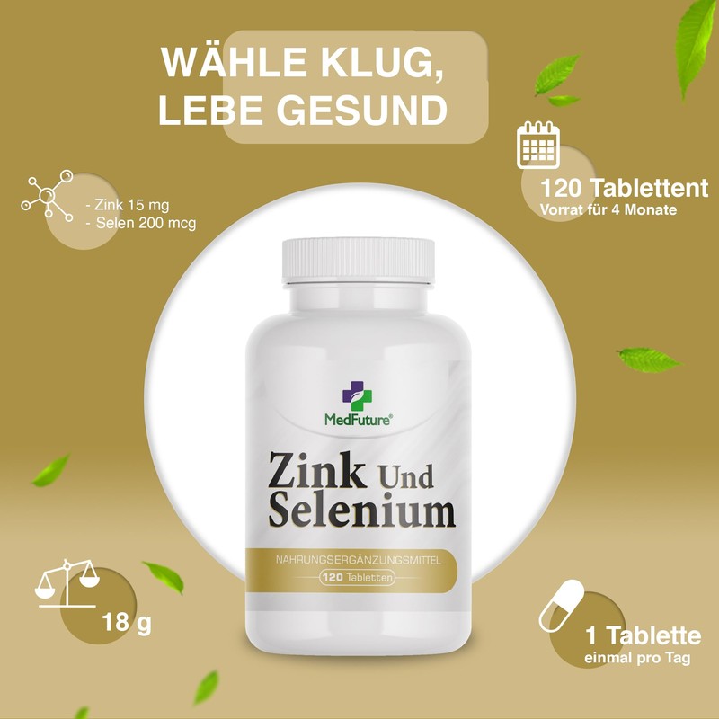 Zinc Chelate 15mg + Organic Selenium 200ug 120 Tablets