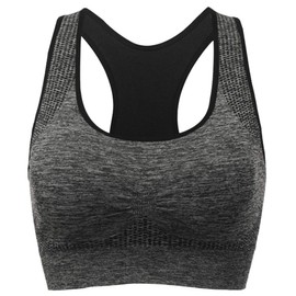 TOBWIZU Plus Size Sports Bra for Women Racerback Seamless Padded Yoga Gym Bra Workout Multipack Activewear Bra with Pocket Black