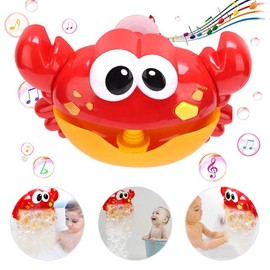 YOUTHINK Juguete de Burbujas para baño de bebé, Creador de Burbujas en Forma de Cangrejo de Dibujos Animados automático 12 Canciones para bebés niños niños Divertido baño Ducha Juguete
