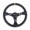 NRG REINFORCED STEERING WHEEL RST-006BK-Y + U.S. PERFORMANCE LAB STICKER