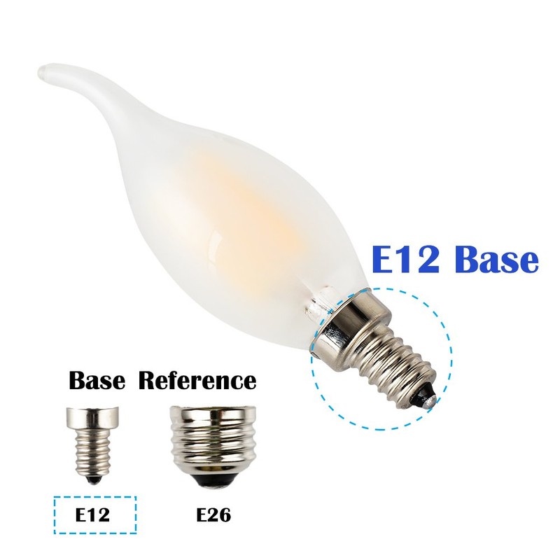 OPALRAY C35 4W(40W Incandescent Equivalent) LED Candelabra Bulb, Dimmable, Warm