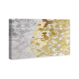 The Oliver Gal Artist Co. Abstract Premium Wall Art Canvas Prints Modern Home Décor 'Gold vs Platinum' - 36" x 24", Gold, Gray