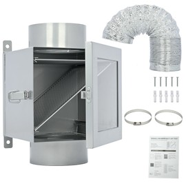 awliye Upgrated Metal Dryer Duct Lint Trap, Indoor Dryer Vent Kit Secondary Lint Trap Dryer Lint Catcher with 4 in 8FT Dryer Vent Hose, 2 Clamps, 2 Stainless Steel Mesh, for Electric Clothes Dryers