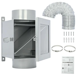 awliye Upgrated Metal Dryer Duct Lint Trap, Indoor Dryer Vent Kit Secondary Lint Trap Dryer Lint Catcher with 4 in 8FT Dryer Vent Hose, 2 Clamps, 2 Stainless Steel Mesh, for Electric Clothes Dryers