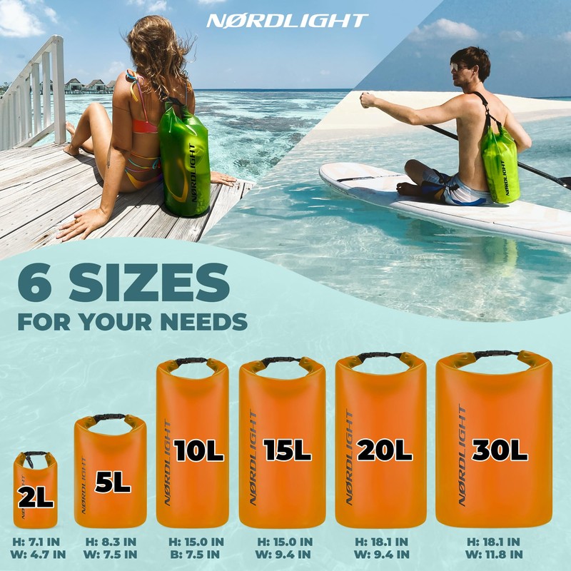 Nordlight Dry Bag and Waterproof Bag - (20L, Orange) Waterproof
