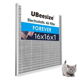 UBeesize 16x16x1 Reusable Electrostatic Air Filter HVAC AC Furnace Filter,MERV 8, Washable, Lasts a Lifetime,Permanent Air Filter,Breathe Fresher,Home And Office(Actual Size:15.47x15.47x0.82 Inch)