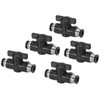 PATIKIL 5/16" Pneumatic Ball Valve, 5 Push-to-Connect Fittings, Pneumatic Control
