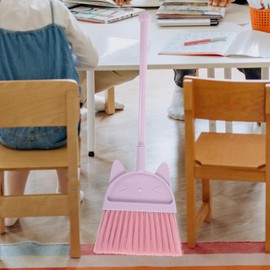 Cabilock Small Cute Kids Broom for Household Cleaning - Indoor Outdoor Sweeping Broomstick for Hall, Lobby, Garage, Yard, Home Floor