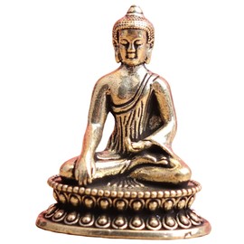 Shakyamuni Buddha Statue - Handcrafted Brass Meditation Figurine (2" Height) | Serene Buddha Sculpture for Altar, Meditation Room & Spiritual Decor