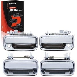 A-Premium Upgraded Metal Exterior Door Handles Compatible with Toyota Tacoma 2001 2002 2003 2004, Chrome, 4-PC Set, Front and Rear Driver and Passenger Side