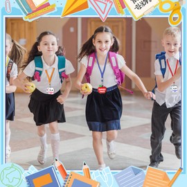 12Sets Hall Pass Lanyards for Classrooms First Day of School Wooden Bathroom Restroom Library Office Nurse Passes Teacher Organization Supplies Gift