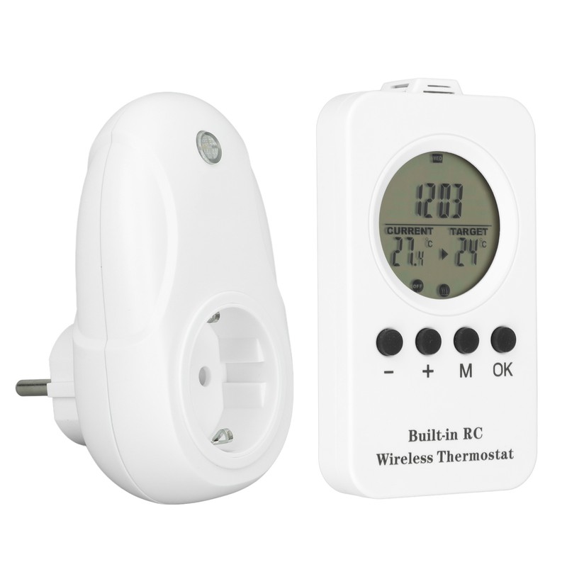 Wireless Plug in Thermostat LCD Remote Control Digital Display Temperature