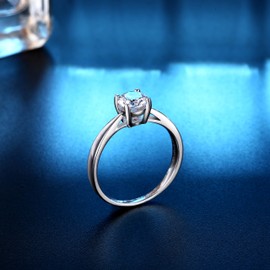 CARSINEL 1 quilate brilliant Cubic zirconia Plata de ley 925 Compromiso Casado Anillo 4 a 9 (7)