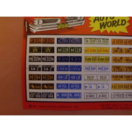 Unbranded Auto World 1:25 Scale Vintage 1961 Model Car License Plate Decals