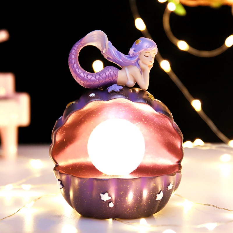 Night Light Battery Powered Beauty Fish Shape Synthetic Resin Cute