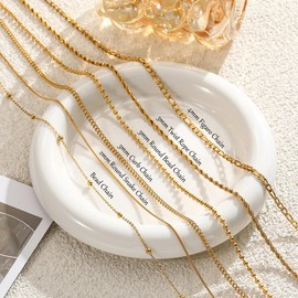 YANJINMY Stainless Steel Waist Chains for Women 18K Gold Plated Bikini Belly Chains Body Chains Summer Beach Jewelry Adjustable Bead Chain 31 Inch