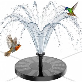 AISITIN Solar Bird Bath Fountain Pump, Solar Fountain for Bird Bath with 6 Nozzles, Solar Powered Water Fountain Pump for Garden, Ponds, Pool, Fish Tank and Outdoor