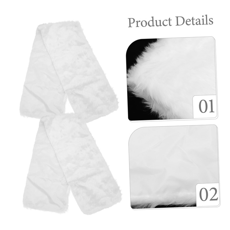 iplusmile 1Pc Plush Christmas Table Runner Decorative White Table Flag
