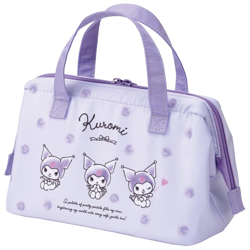 Skater Lunch Bag, Insulated Clasp Pouch, Women's, Sanrio, Kuromi, Watercolor