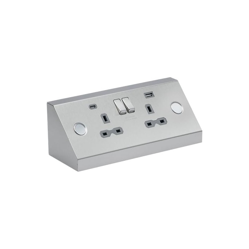 Knightsbridge Under Cabinet 13A 2G Socket with Dual USB A+C