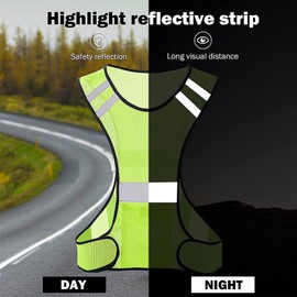 Abnaok Reflective Vest Set - 4 x Reflective Tape and 1 Reflective Vest, Reflective Vest with Reflective Strips, Reflective Vest Running Vest, Reflective Vest for Cycling at Night