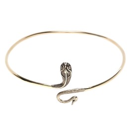 Windalf Bohemian Medusa Women's Upper Bangle Diameter 9.3 cm Women's Snake Jewellery Bracelet Bronze, Bronze