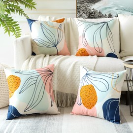 JOTOM Abstract Art Cushion Covers 45x45 cm Modern Boho Geometric Decorative Throw Pillow Covers 18x18 Inch Sofa Car Square Pillowcase for Outdoor Home Bed Couch Decor Set of 4 (Abstract Pattern)