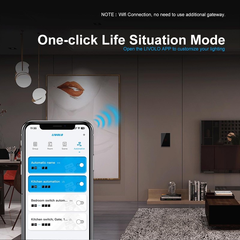 LIVOLO WiFi Touch Wall Switch for Smart Home, Compatible with