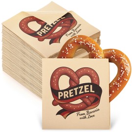 Yexiya 300 Pcs Soft Pretzel Bags 6.69 x 7.09 Inch Oktoberfest Paper Sandwich Wrappers Individual Grease Resistant Double Open Bags for Cookies Snack Food Oktoberfest Bavarian Party Supplies (Classic)