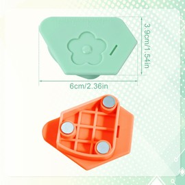 2pcs Magnetic Seam Guide for Sewing Machine, Strong Magnet Polygonal Sewing Guide with Scale Multi-Purpose Seam Hemmer Guide Sewing Machine Accessories & Supplies (Green, Orange)