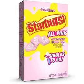 Starburst All Pink Strawberry Flavour Sugar Free Singles to Go Drink Mix 6 Sachets 12.2g