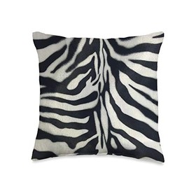 Animal Print Chic Zebra Print-Animal Hide-Black & White-Trending Throw Pillow, 16x16, Multicolor