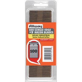 ALLWAY SEB100VP #9 Single-Edge Razor Blades, 100 Pack Clamshell