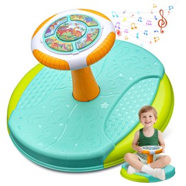 VROGTIK Dinosaur Sit and Spin Toys for Toddlers 1-3, 360° Toddler Spinning Seat with LED Lights and Music Christmas Birthday Gift for 1 2 3 Years Old Boys Sensory Toys Toddler Activities