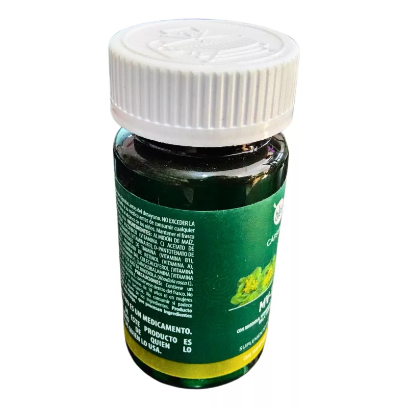 Blen Rhodiola Vitaminas Biotina Ácido Fólico 60 Cápsulas Energía Rendimiento