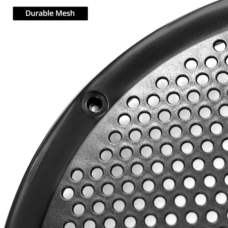 QWORK 4-Pack 8'' Black Plastic Audio Speaker Cover, Durable Subwoofer