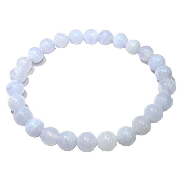 Blaue Spitze Achat Edelstein 7 mm Perlen Runde Stretch Armband Kristall Heilung Mode Geschenk Energie handgemachte Accessoires Meditation
