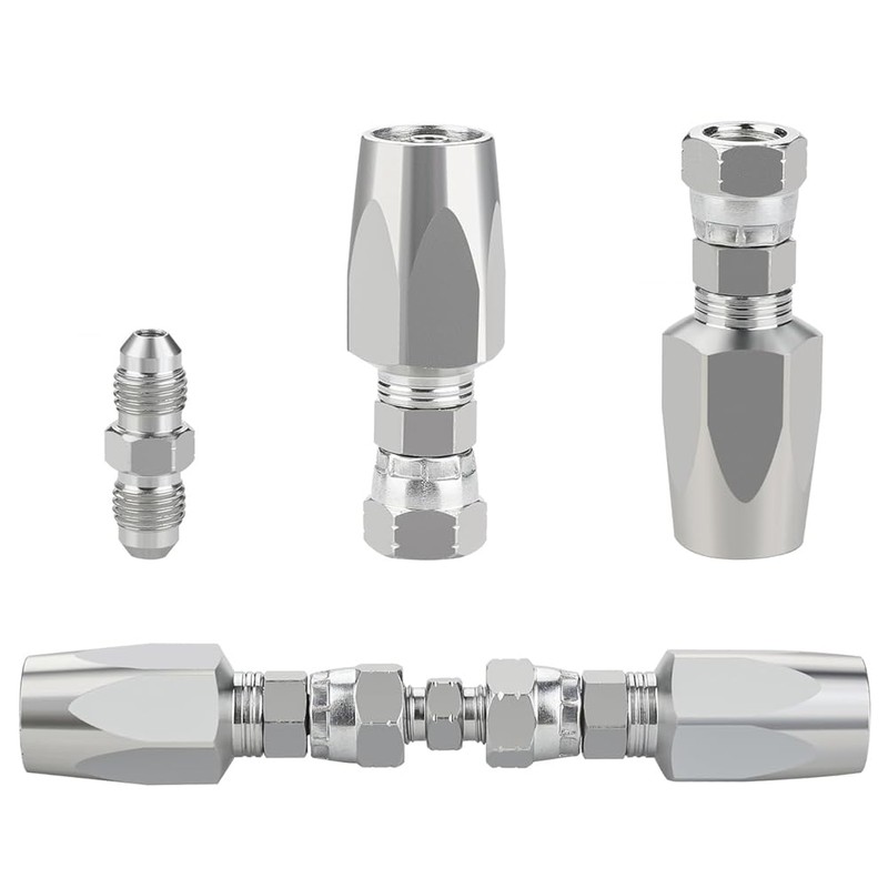 Peakloong 2PCS Reusable Hydraulic Fittings 1/4Inch ID Hydraulic Hose Field
