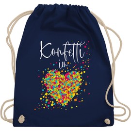 Shirtracer - Gym Bag Backpack - Carnival & Fancy Dress - Bags - Confetti in the Heart, 03 Navy Blue