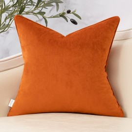 Yangest Burnt Orange Twigs Throw Pillow Cover Branches Velvet Cushion Case Neutral Pillowcase for Sofa Couch Bedroom Living Room Home Decor,20x20 Inch