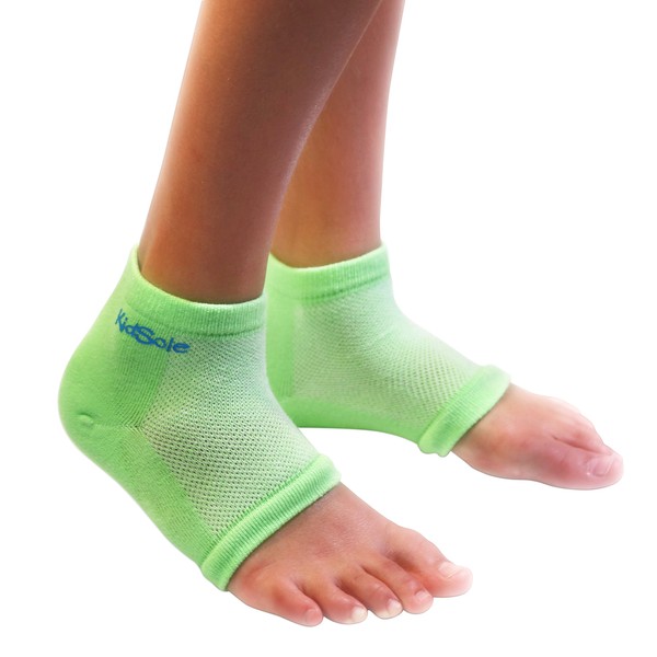 KidSole RX Gel Sports Sock for Kids with Heel Sensitivity from Severs Disease, Plantar Fasciitis. US Kid's Sizes 2-7 (Black)
