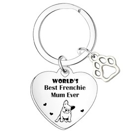 Nfyxcaz Frenchie Keyring French Bulldog Gifts for Dog Lovers Dog Mum Gifts for Women Friends